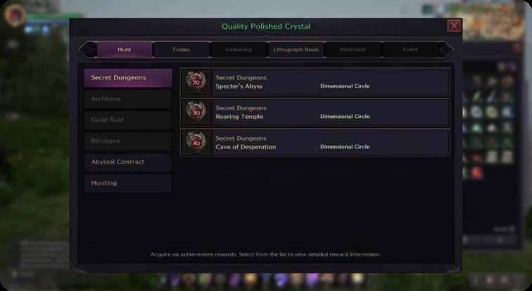 Quality Polished Crystals in Throne and Liberty