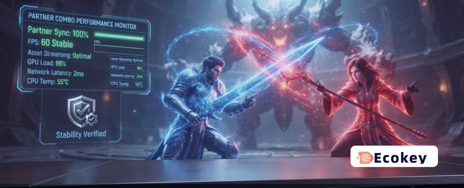 A combat UI from Echoes of Aincrad showing optimized system performance.